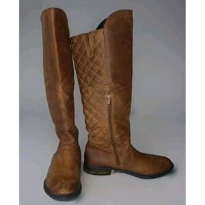 STEVE MADDEN NORTHSIDE  Riding Boot Cognac Quilted Leather Size 6